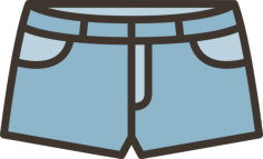 Denim Shorts Outline Icon Svg Set, Free Vectors File
